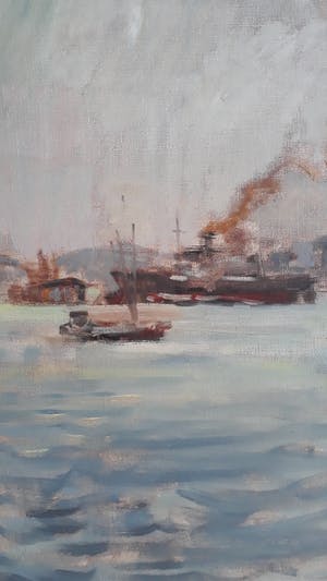 Daniel Muhlhaus - Haven Rotterdam met Maasbruggen. kopen? Bied vanaf 225!