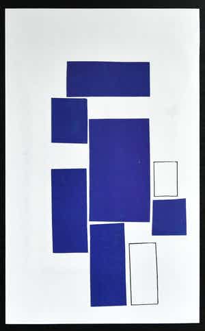 Siep van den Berg - DUBBELZIJDIGE ABSTRACTE COMPOSITIE, Collage + Pen # 1990, mint verkocht voor € 65!