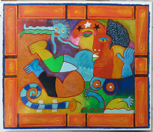 Clemens Briels - Zeefdruk bevestigd op doek, Un jardino secreto (Groot) kopen? Bied vanaf 250!