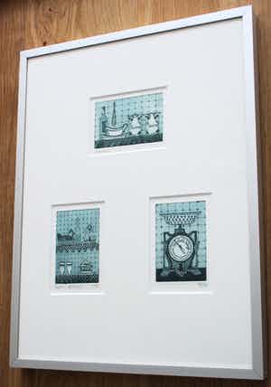 Laetitia de Haas - Ingelijste kleurenets: Keuken - 1978 verkocht voor € 35!