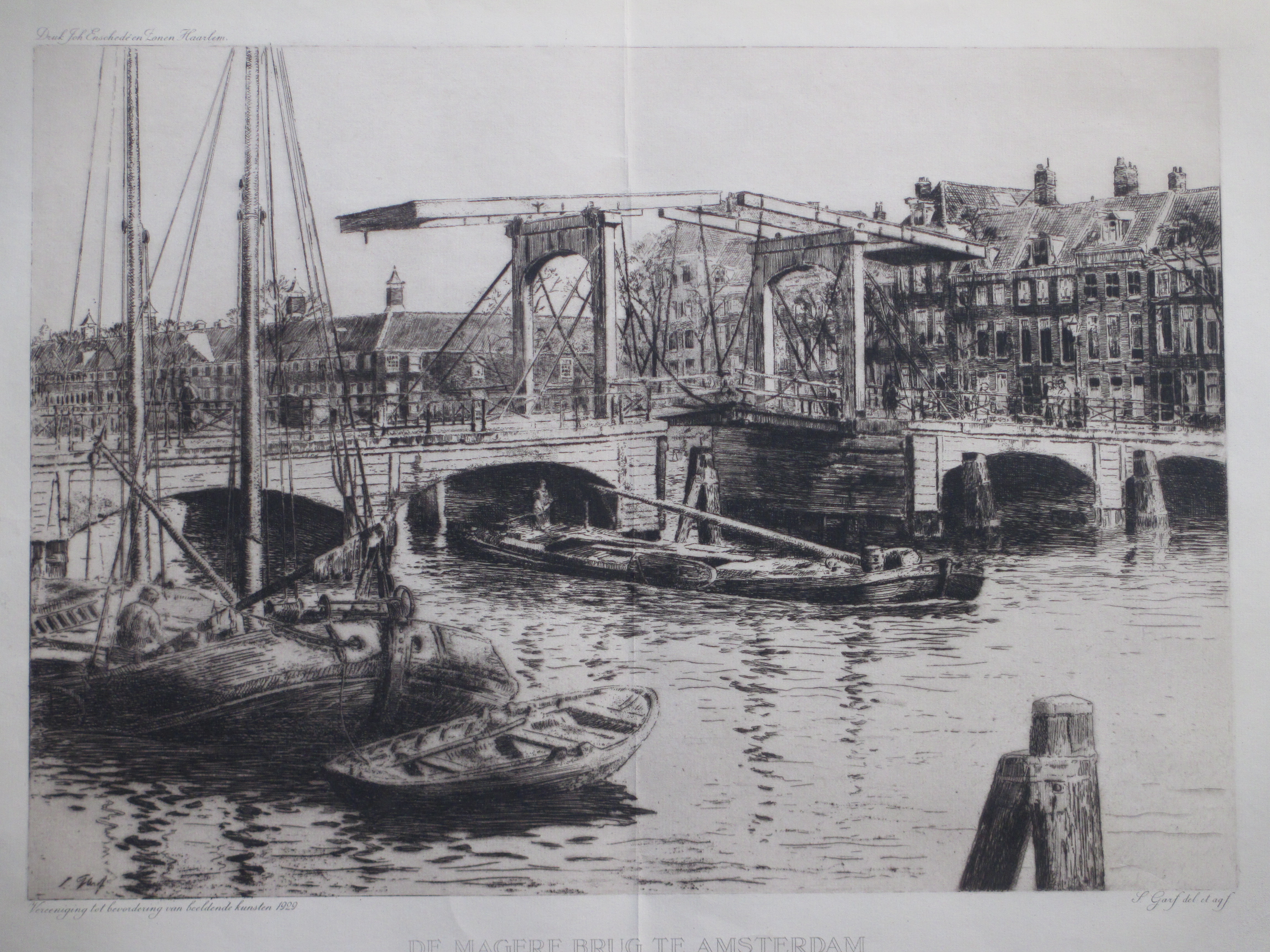 Salomon Garf - De Magere Brug te Amsterdam - Ets kopen? Bied vanaf 1!