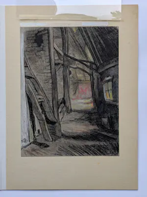 Johannes Graadt van Roggen - 1913 - Interieur van een schuur kopen? Bied vanaf 90!