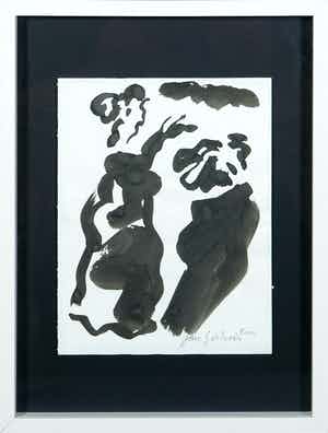 Jan Sierhuis - Aquarel, Zonder Titel - Ingelijst verkocht voor € 1!