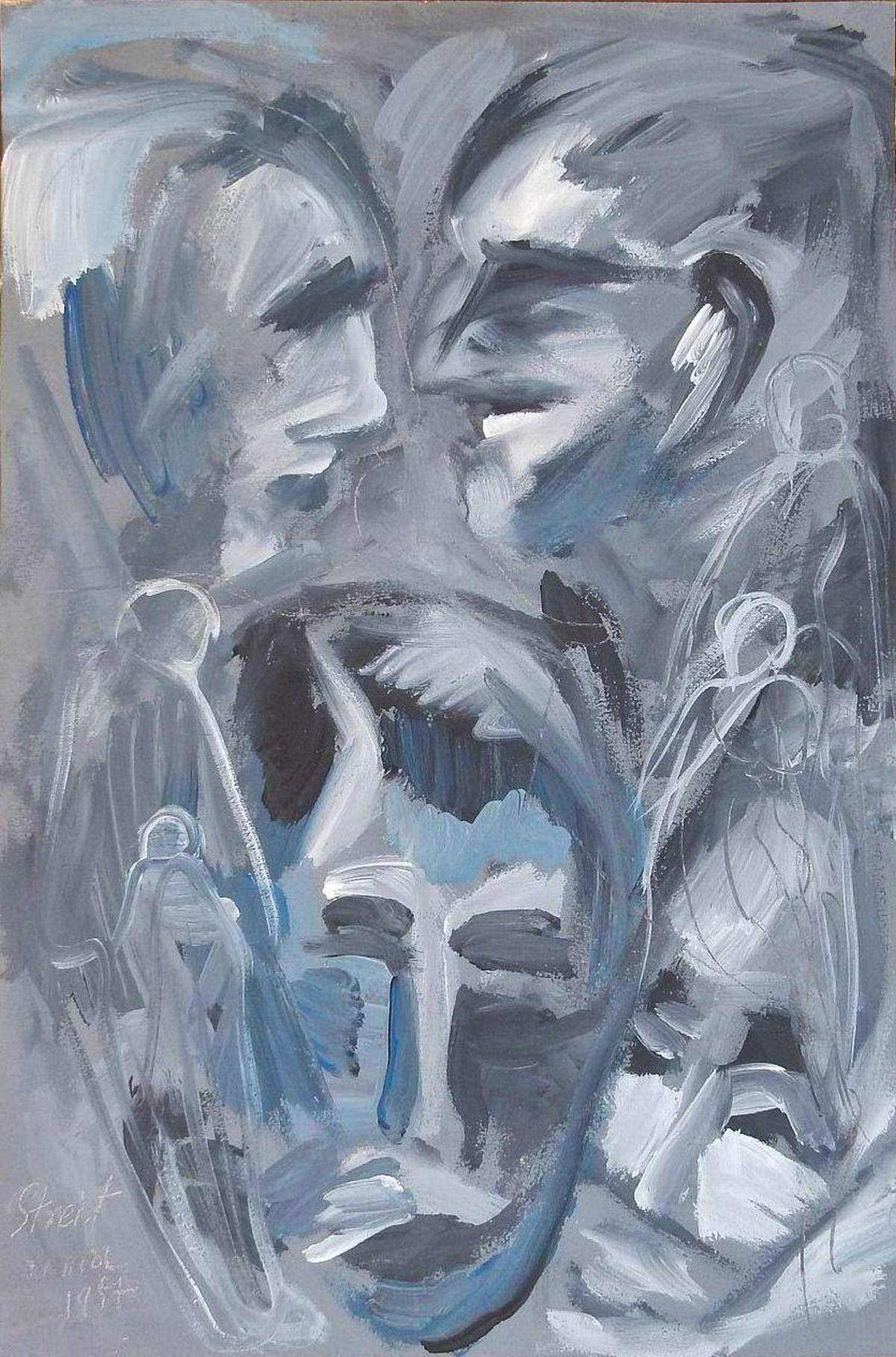 Anatol Herzfeld - Streit, Mischtechnik auf Holz 60x40 cm, signiert 1987 kopen? Bied vanaf 339!
