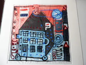 Onno de Graaf - Zeefdruk op Japans papier. titel, " Vuurpot". kopen? Bied vanaf 15!