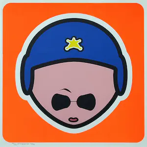 Ottograph - Zeefdruk, Zonder titel Oranje - Ingelijst kopen? Bied vanaf 40!