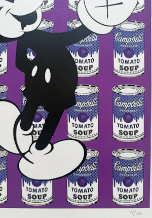 Death NYC - handgesigneerde zeefdruk | 'Mickey Mouse Campbell's Tomato Soup' | 2015 kopen? Bied vanaf 75!