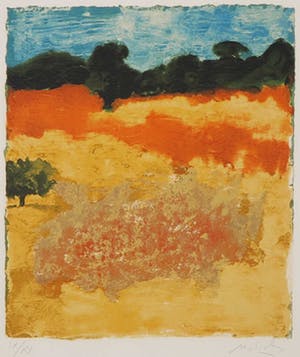 Carlo Mattioli - Zeefdruk/Reliëfdruk, Landschap kopen? Bied vanaf 35!