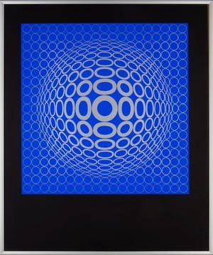 Victor Vasarely - 'Tuz' Composition en bleu kopen? Bied vanaf 625!