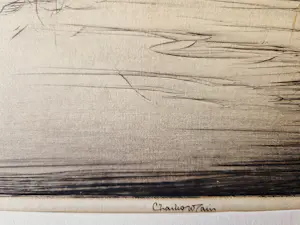 Charles William Cain - vermaard Brits graficus - Ets - A Tigres Night - Ezra's Tomb - potloodgesign. kopen? Bied vanaf 49!