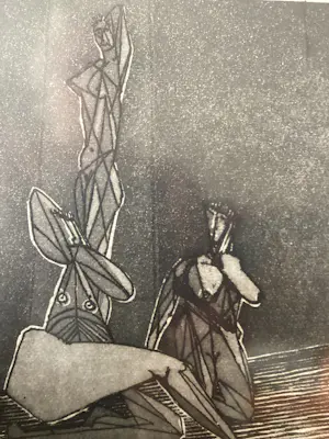 Theo Beerendonk - Act met drie figuren - originele ets kopen? Bied vanaf 75!