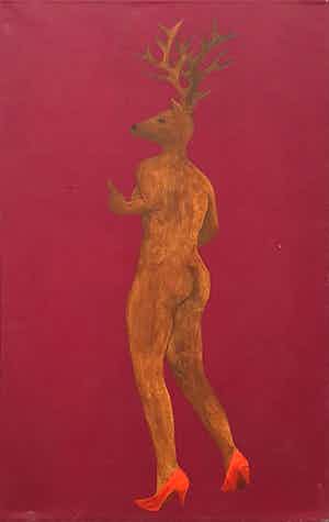 Sylvia Evers - Olieverf op doek, Danseres verkocht voor € 80!