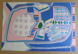 Niet of onleesbaar gesigneerd - KLEURRIJKE ABSTRACTIE / ORIGINEEL WERK / 61x91cm / SIG / 1977 kopen? Bied vanaf 1!