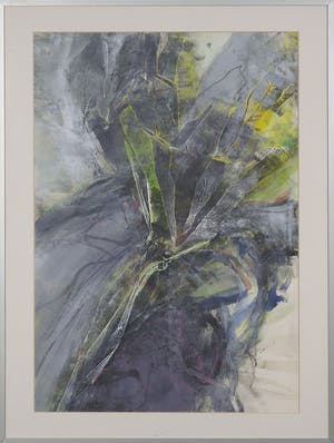 Wim de Bruin - Gemengde techniek op papier, Abstracte compositie - Ingelijst kopen? Bied vanaf 40!