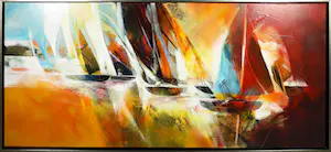 AcheterPeter Meijer - Acryl op doek, Impressie zeilschepen - Ingelijst (Zeer groot)? Enchérissez de 500!