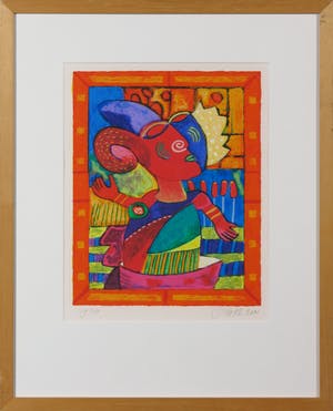 Clemens Briels - Zeefdruk, Zonder titel - Ingelijst kopen? Bied vanaf 60!