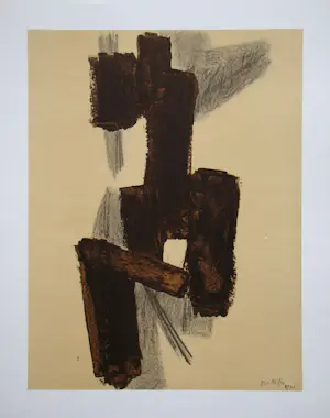 Pierre Soulages - Peinture sur papier - Lithografie - 1962 - Gesigneerd en gedateerd kopen? Bied vanaf 240!