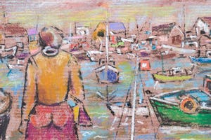 Ludo Giels - Pastel/Krijt - Havengezicht kopen? Bied vanaf 35!