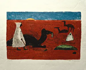 Ernst Morgenthaler - Fünfziger Jahre - original Lithografie - Beduinen in der Sahara signiert kopen? Bied vanaf 28!