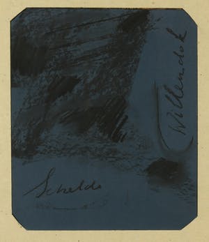 Kees Touw - Krijttekening achter spiegel, Willemsdok - Ingelijst kopen? Bied vanaf 1!