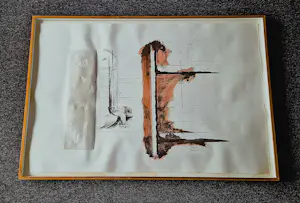 Pedro Cabrita Reis - Monumentale gemengde techniek op papier "Architecture Storyboard" in lijst kopen? Bied vanaf 875!