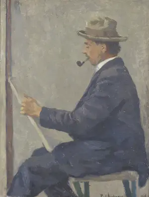 Paul Arntzenius - Olieverf op paneel (marouflé) , Portret van Louis Bron - Ingelijst kopen? Bied vanaf 250!