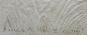 Diederick van Kleef - handgesigneerde linosnede | 'Zonder titel' | 1992 (TWEELUIK) kopen? Bied vanaf 20!
