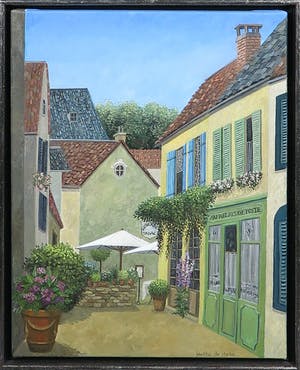 Laetitia de Haas - Olieverf op doek, Au relais de poste - Ingelijst kopen? Bied vanaf 100!