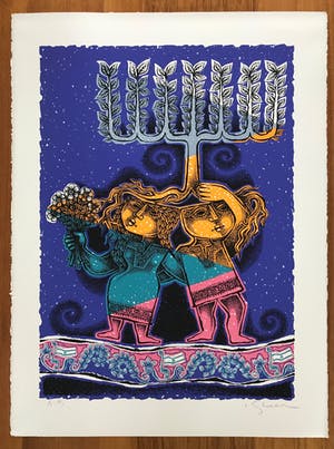 Pinchas Shaar - Lot van 2 Kleurenlitho's - "Jewish Holidays" - AP - Gesigneerd kopen? Bied vanaf 45!