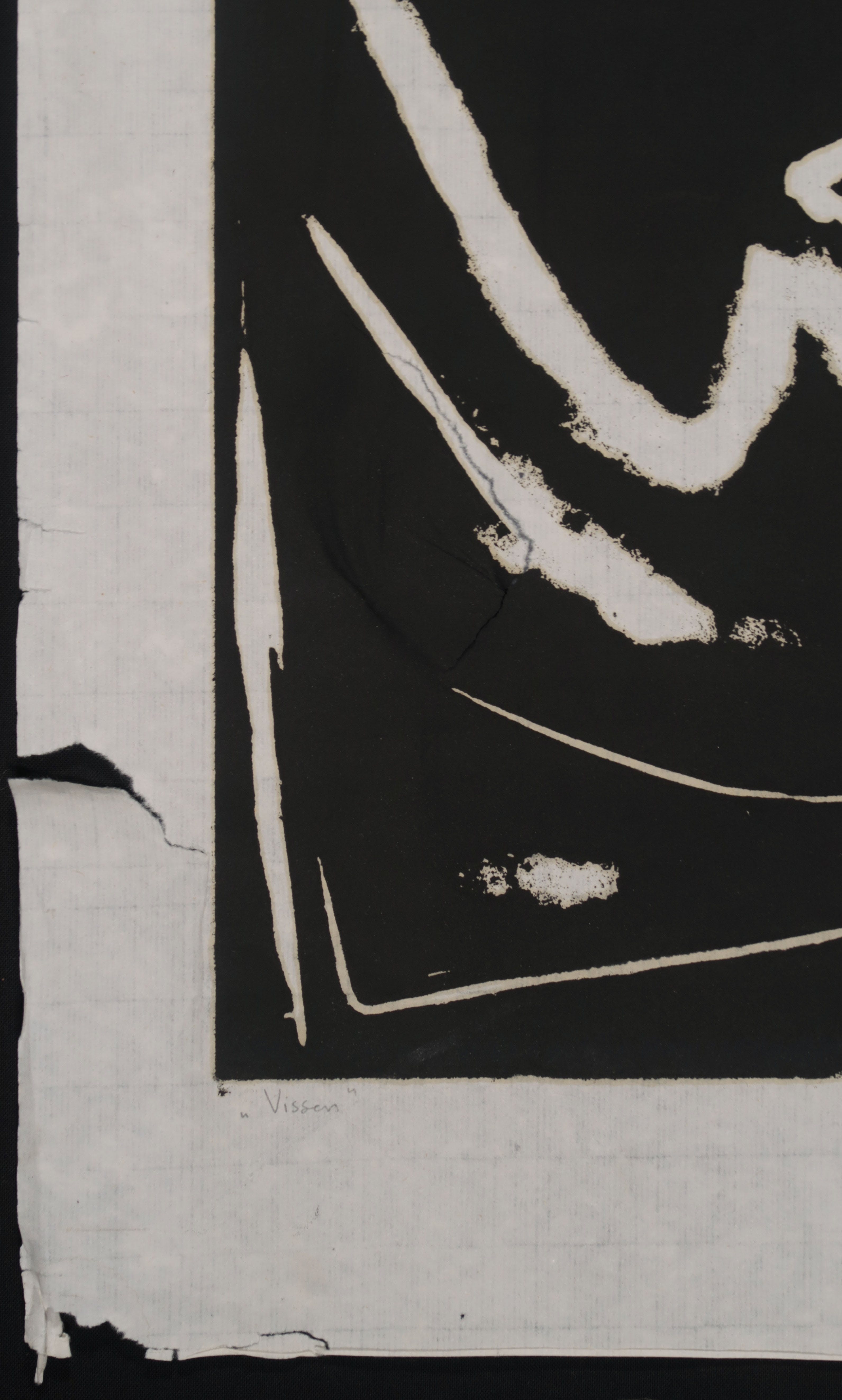 Joan Gijsbers - Lino op Japans papier, Vissen (Groot) kopen? Bied vanaf 1!