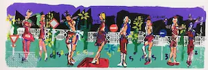 Espen Hagen - Gr Zeefdruk (50x135 cm) GOING TO WORK Hand gesigneerd kopen? Bied vanaf 50!