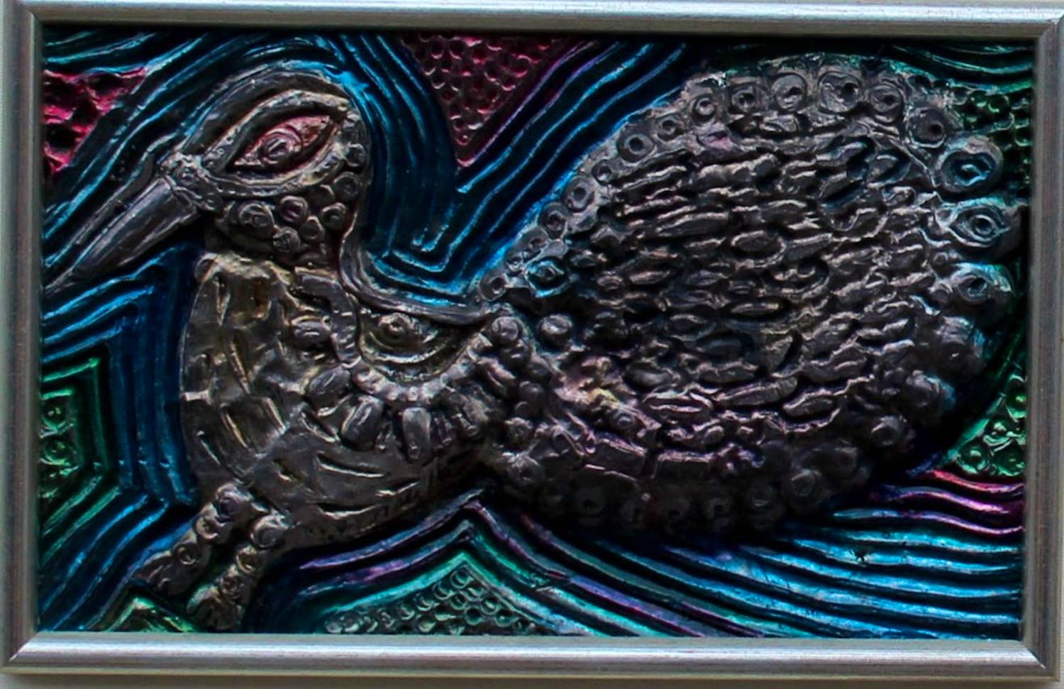 Corneille - Gepolychromeerde reliëf, in zilver: Vliegende vogel kopen? Bied vanaf 299!