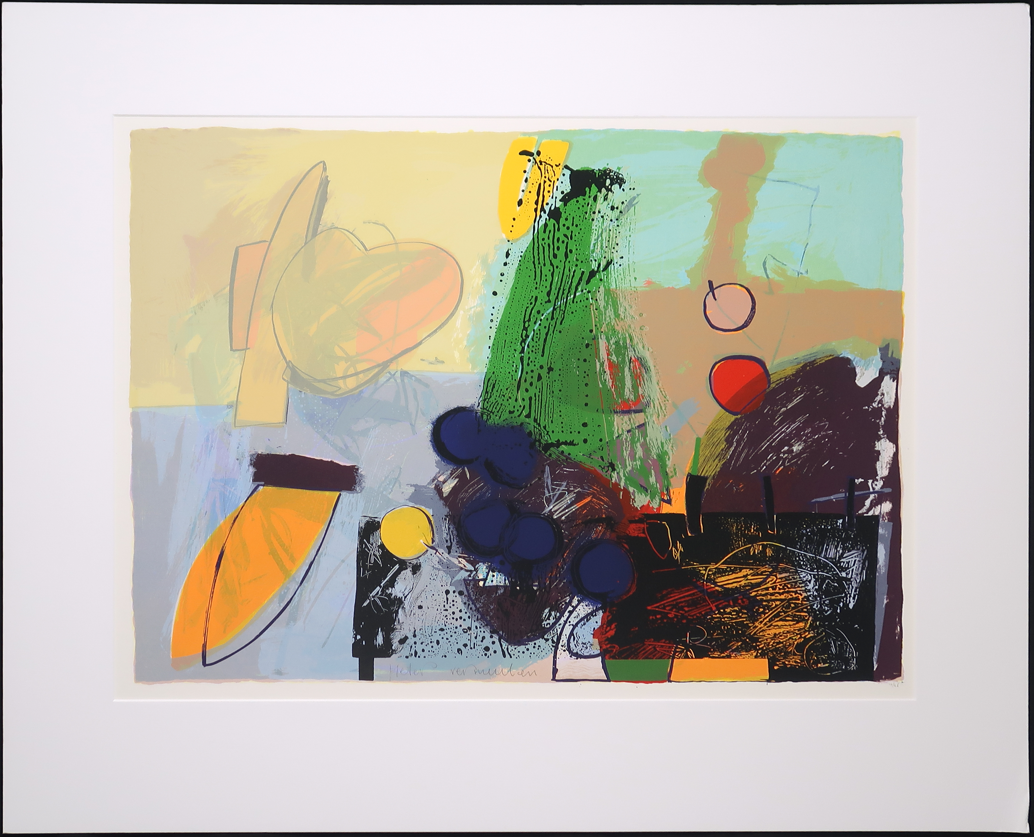 Pieter Vermeulen - Zeefdruk, Abstracte compositie kopen? Bied vanaf 1!