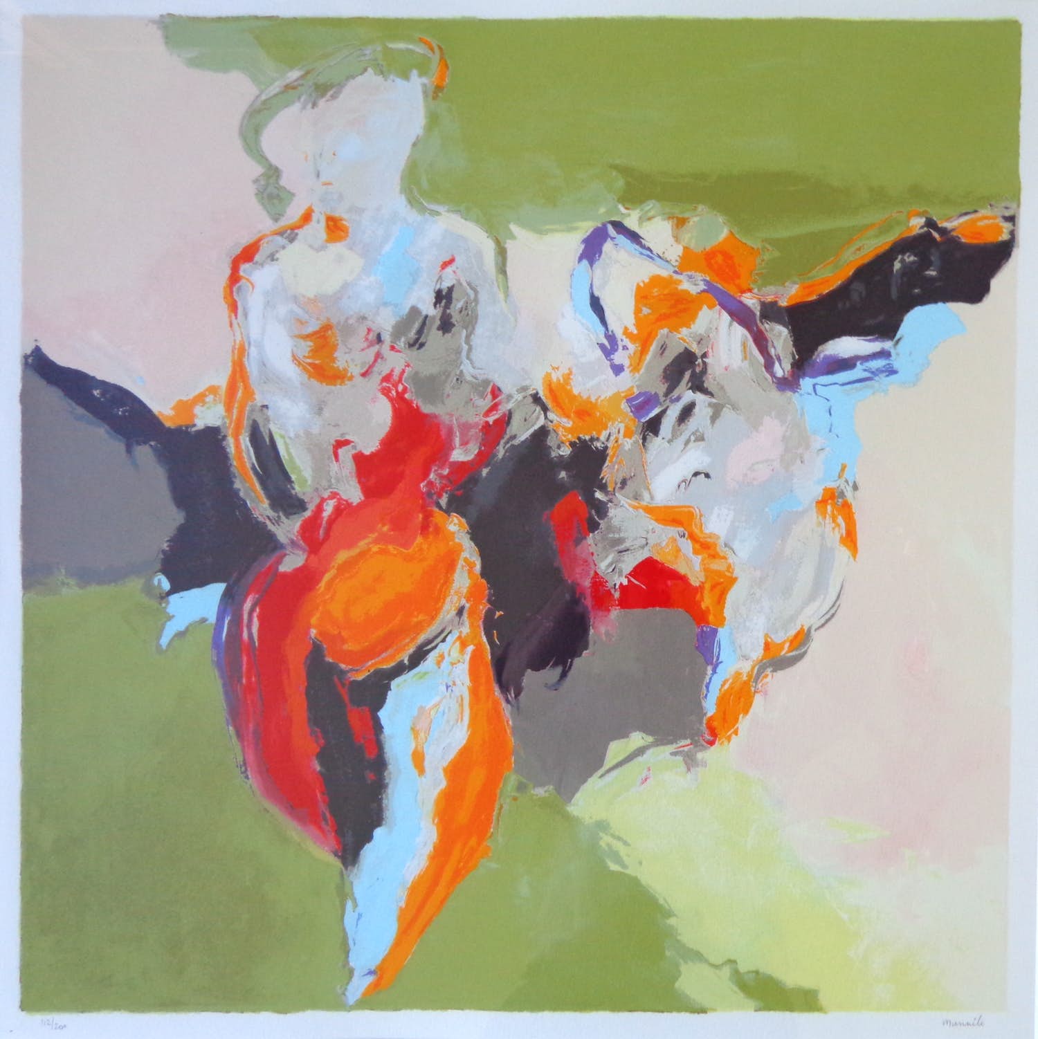 Peter Munnik - ZONDER TITEL / KLEURZEEFDRUK / 88x88cm / KADER / SIG verkocht voor € 45!