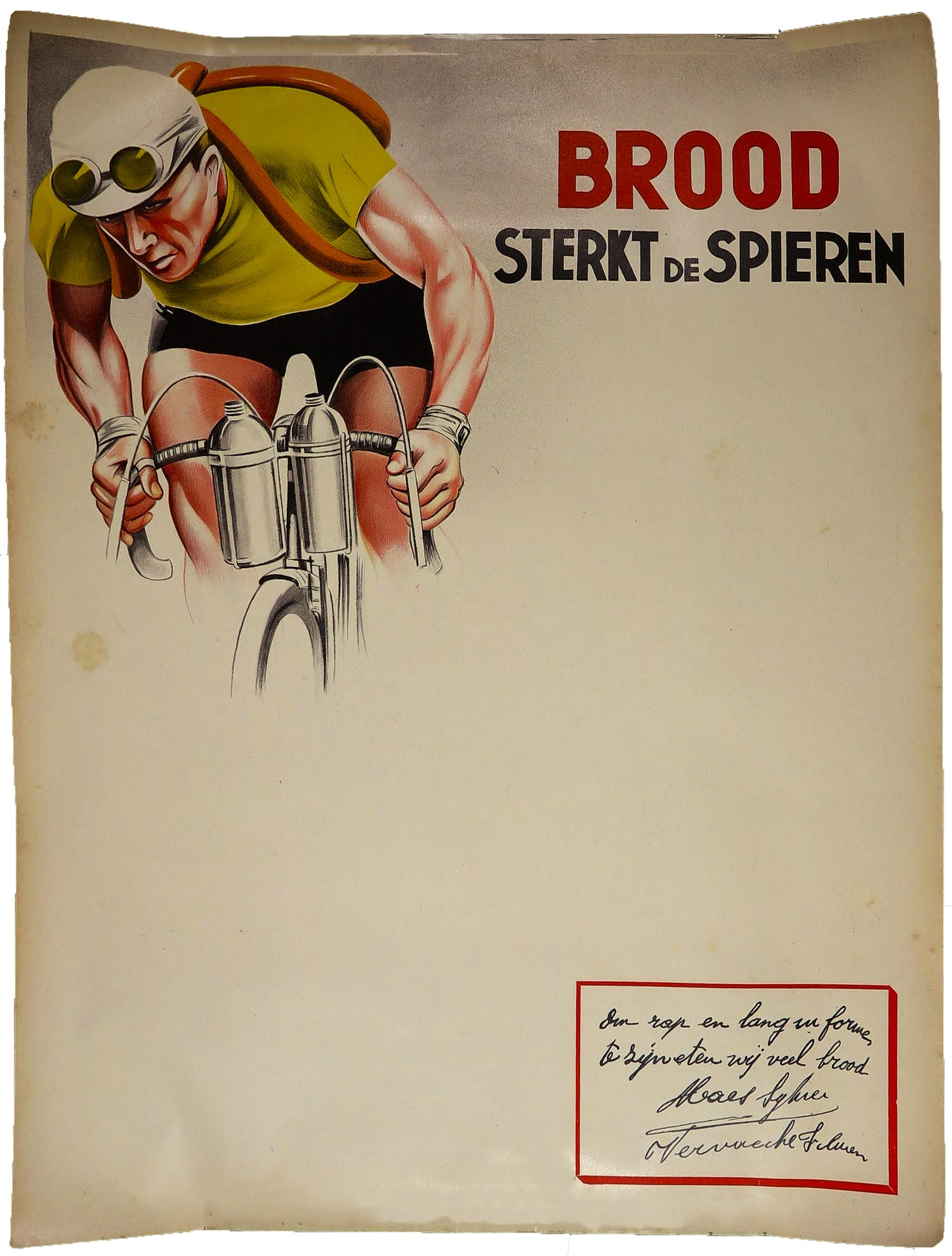 Niet of onleesbaar gesigneerd - Affiche, Brood sterkt de spieren kopen? Bied vanaf 1!