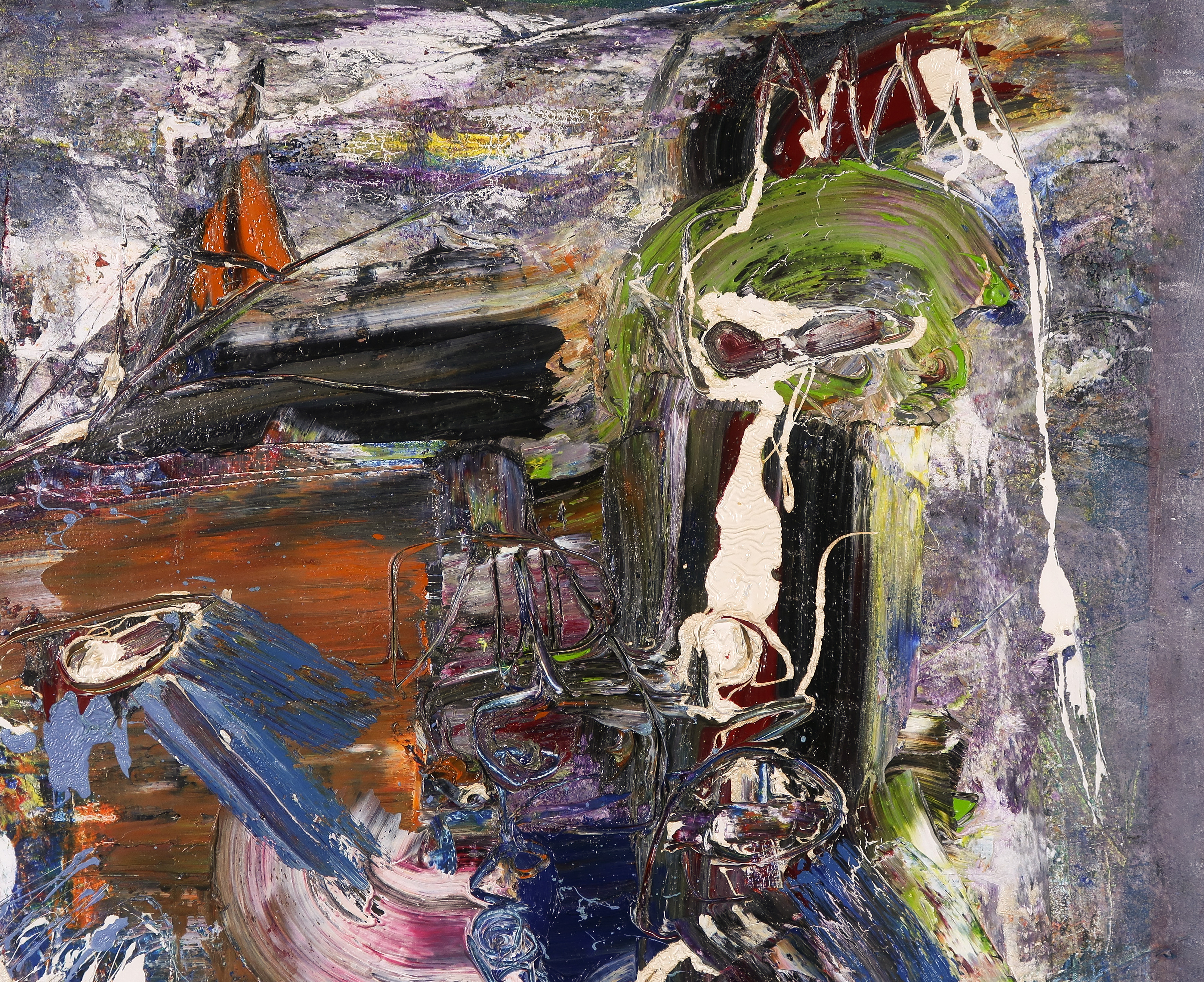 Jan te Wierik - Olieverf op doek, Z.T. Abstracte compositie kopen? Bied vanaf 1500!