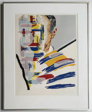 Roger Raveel - handgesigneerde houtsnede | 'Zelfportret en een abstractie' | 1989 kopen? Bied vanaf 1700!