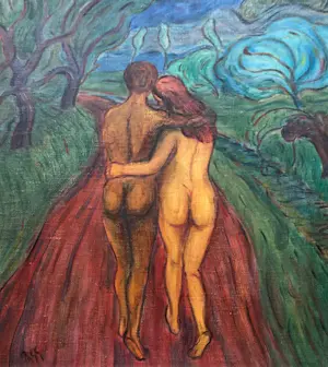 Phil Grisel - Adam & Eva - Olieverf Schilderij kopen? Bied vanaf 200!