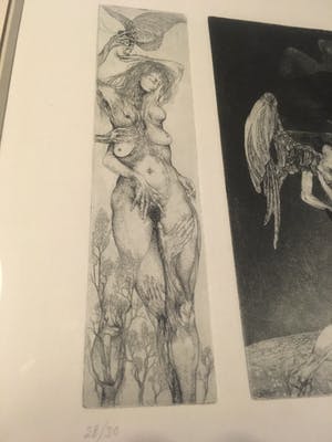 Christian Mischke - ets drieluik Ein Engel 1973 kopen? Bied vanaf 125!