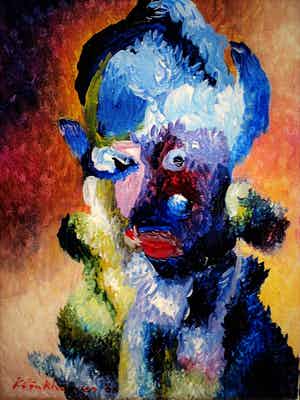 Henk Klinkhamer - Westlandse schilder - fraai Expressionistisch portret "Isabella de Medici" verkocht voor € 10!