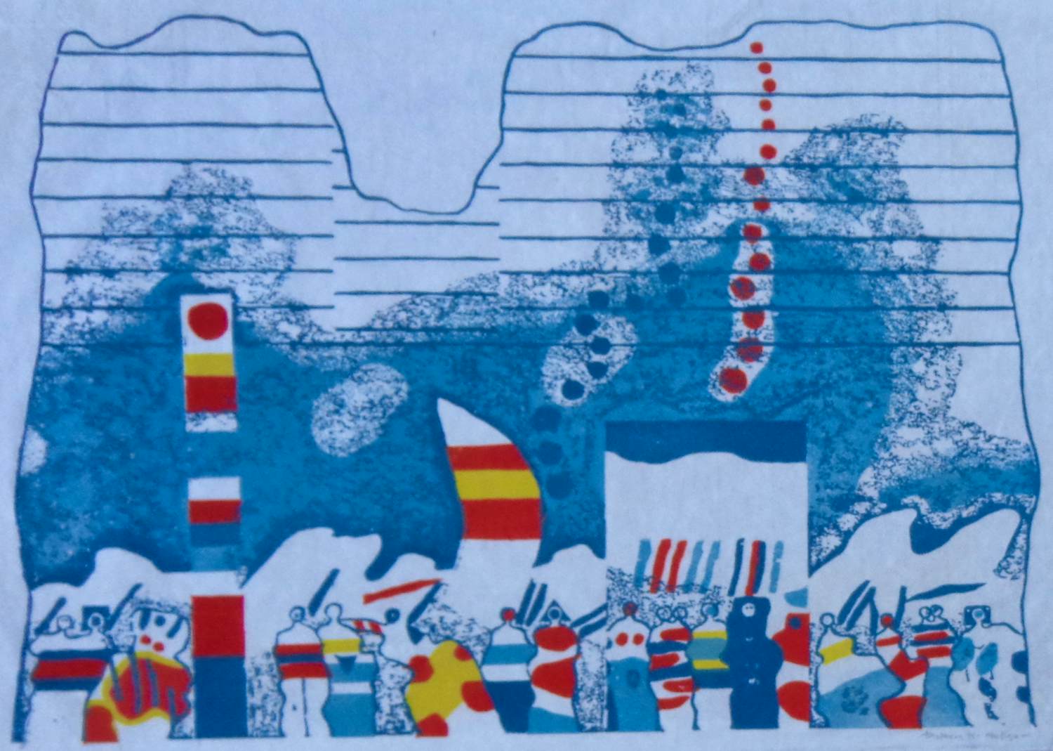 Jef Diederen - FIGURATIE / KLEURLITHO / 64x98cm / SIG / 1975 / PRENT 190 kopen? Bied vanaf 25!