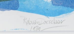 Rob van Doeselaar - Litho, Abstracte compositie - Ingelijst (Groot) kopen? Bied vanaf 1!