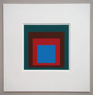 Josef Albers - Hommage aan het Plein - Beschermd Blauw - Zeefdruk - 1977 kopen? Bied vanaf 180!
