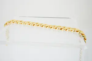 70 - MASSIEF 20 karaats gouden gourmette armband - mat & glans afwerking kopen? Bied vanaf 1970!