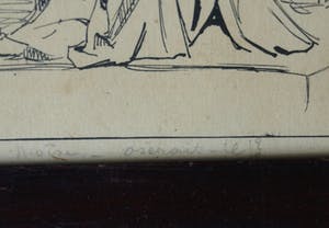 Niet of onleesbaar gesigneerd - Pentekening , “Spotprent” – gesigneerd en ingelijst kopen? Bied vanaf 10!