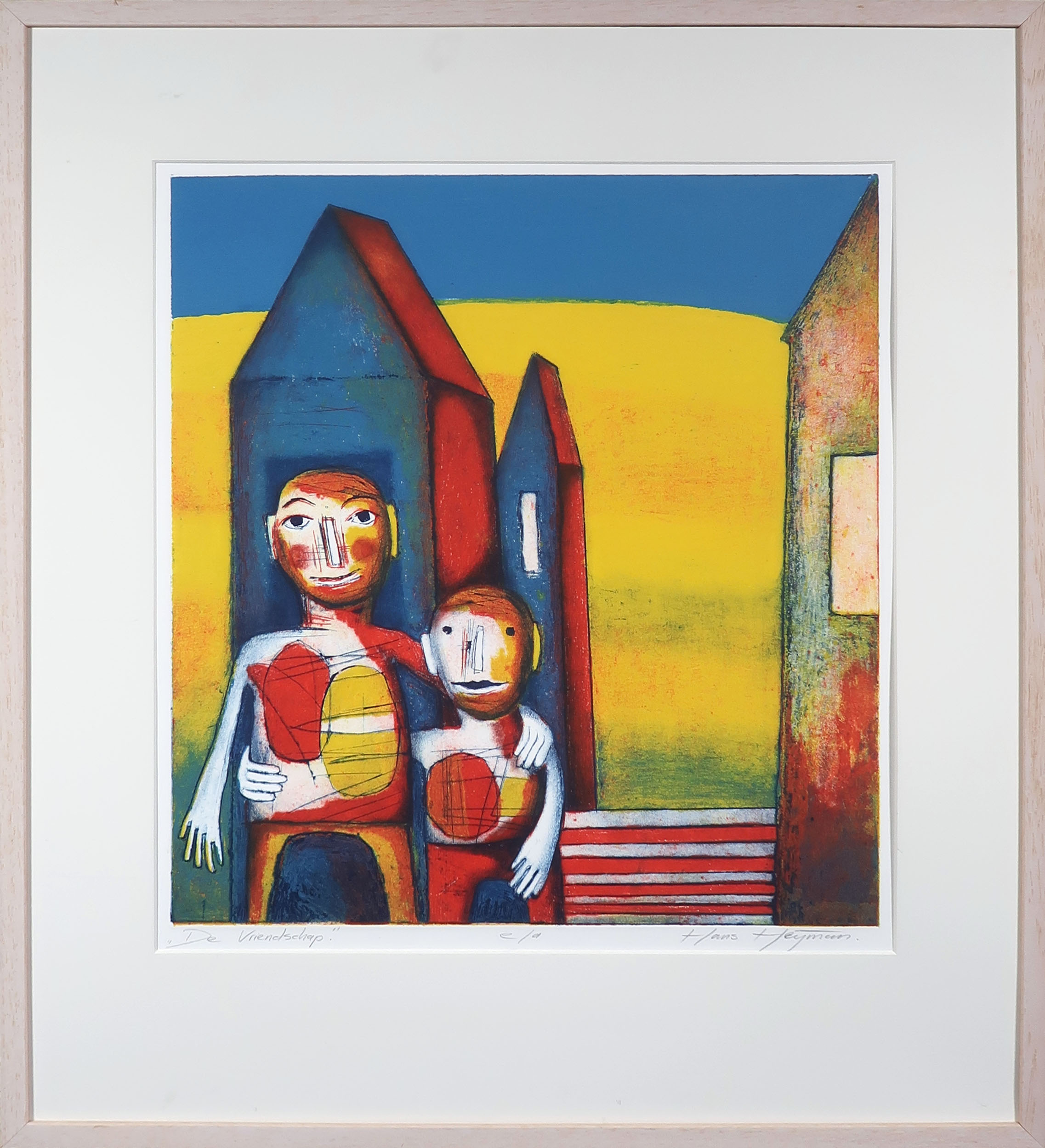 Hans Heijman - Zeefdruk, De Vriendschap - Ingelijst verkocht voor € 1!