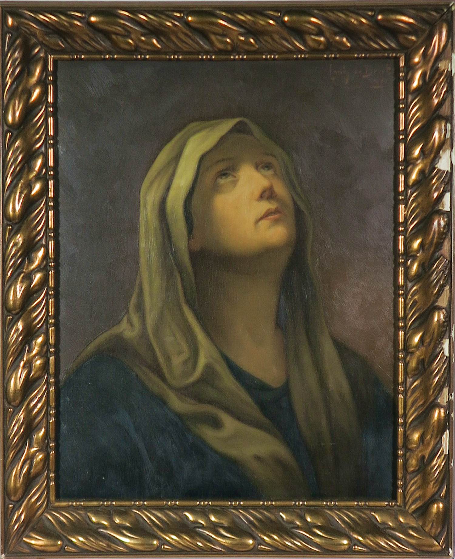Louis de Breet - Olieverf op paneel, Maagd Maria - Ingelijst kaufen? Bieten Sie von 100!