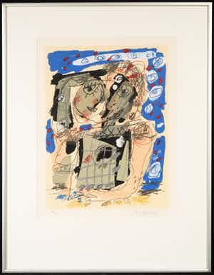 Kees Salentijn - Zeefdruk, Vestidos I - Ingelijst verkocht voor € 35!