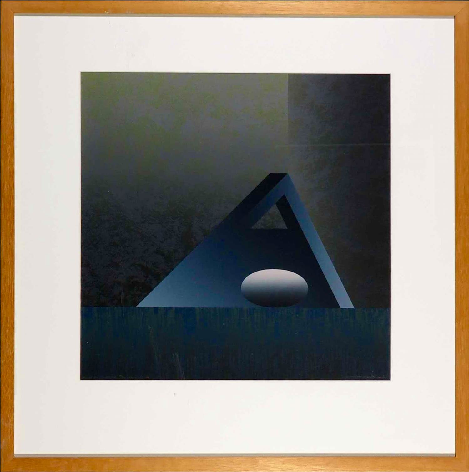 Dirk Huizer - Zeefdruk, Ellips en driehoek - Ingelijst verkocht voor € 1!