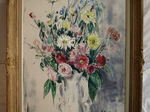 Niet of onleesbaar gesigneerd - Olieverf doek, “Bloemstilleven” – ingelijst – Groot – gesigneerd kopen? Bied vanaf 1!